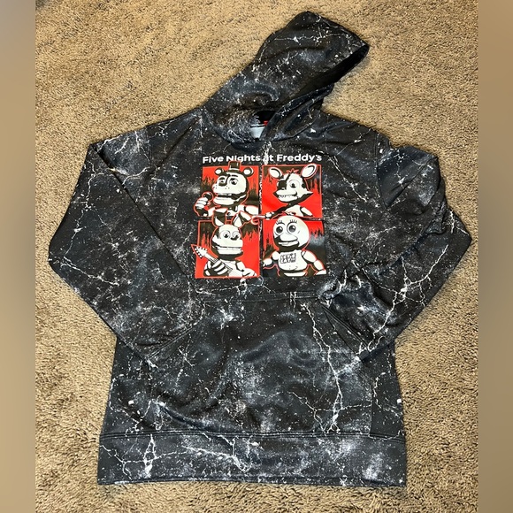 Boys Size medium 10/12 five nights at freddys graphic hoodie - Picture 1 of 8